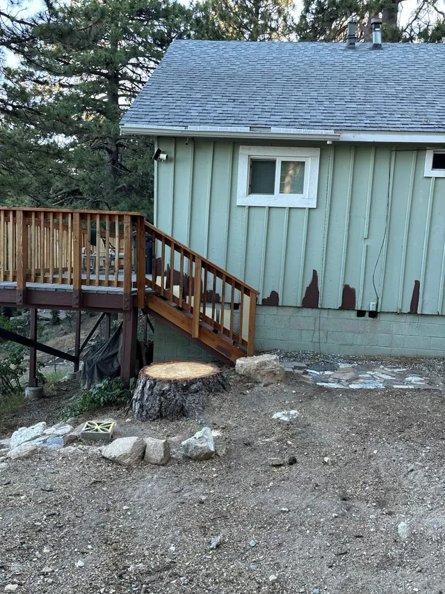 Same yard after the pine was removed and the area cleared